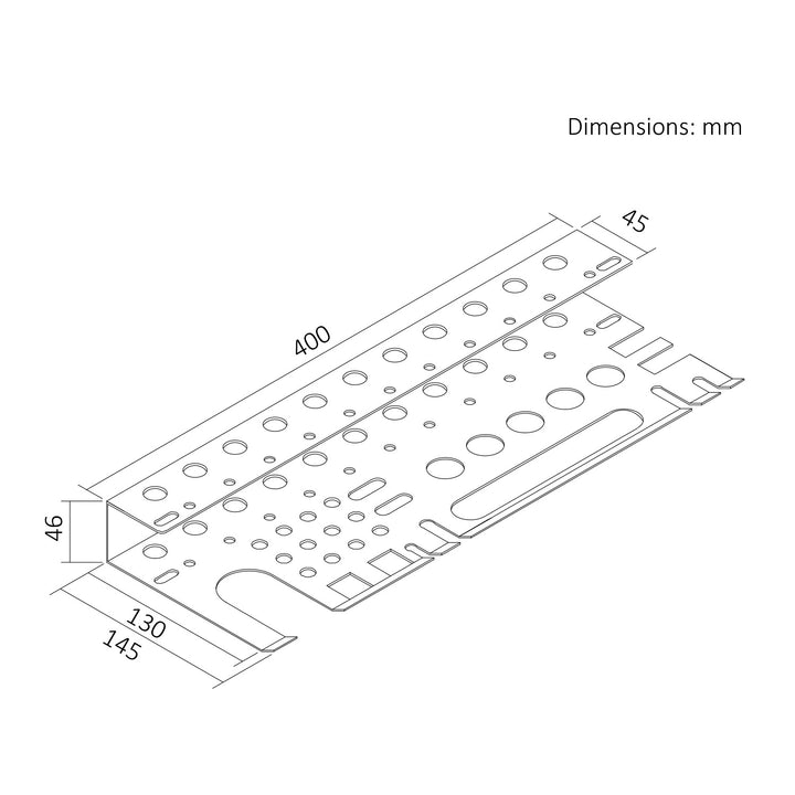 Maclean zidni organizator / polica za alate, crna, dimenzije 40 x 14,5 x 4,6 cm, max. 30 kg, MC-141