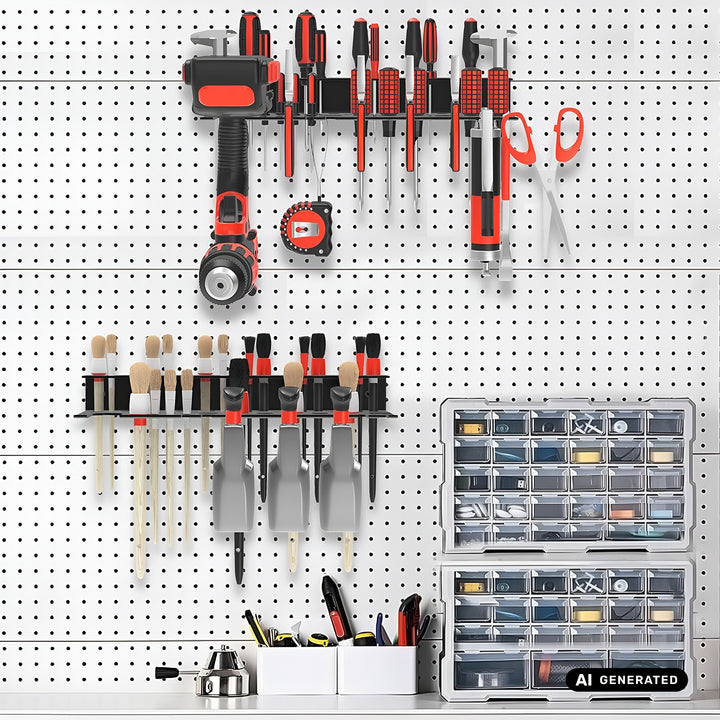 Maclean zidni organizator / polica za alate, crna, dimenzije 40 x 14,5 x 4,6 cm, max. 30 kg, MC-141