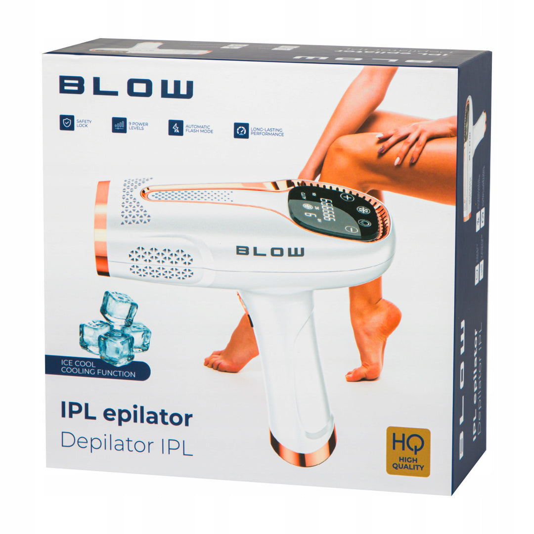 IPL epilator za svjetlosno uklanjanje dlaka, Ice Cool funkcija, 9 razina snage, ugrađeni UV filter, automatski način bljeskanja, dugotrajna učinkovitost, 44-480