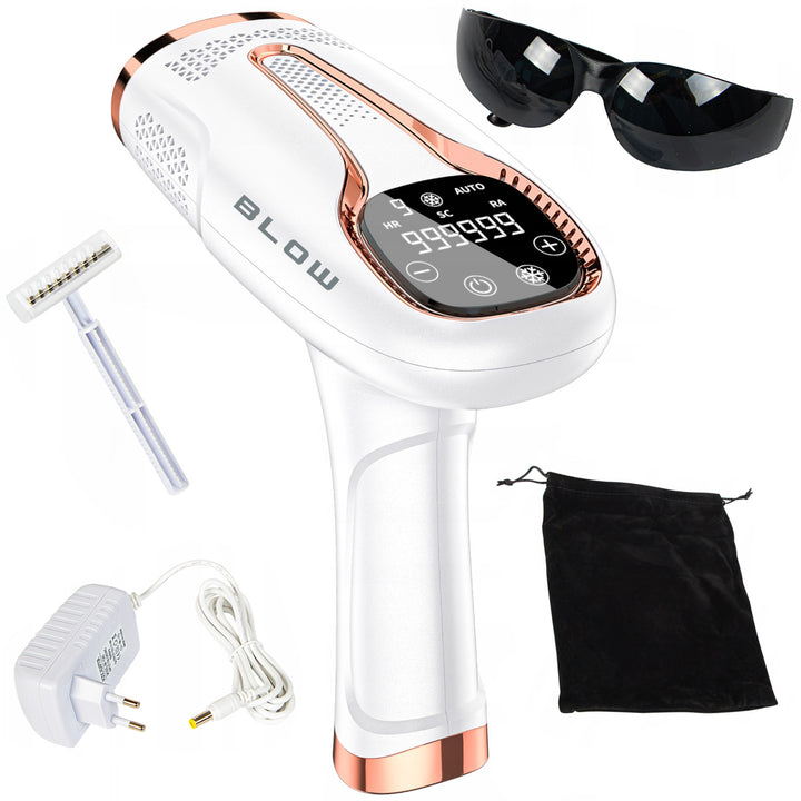 IPL epilator za svjetlosno uklanjanje dlaka, Ice Cool funkcija, 9 razina snage, ugrađeni UV filter, automatski način bljeskanja, dugotrajna učinkovitost, 44-480