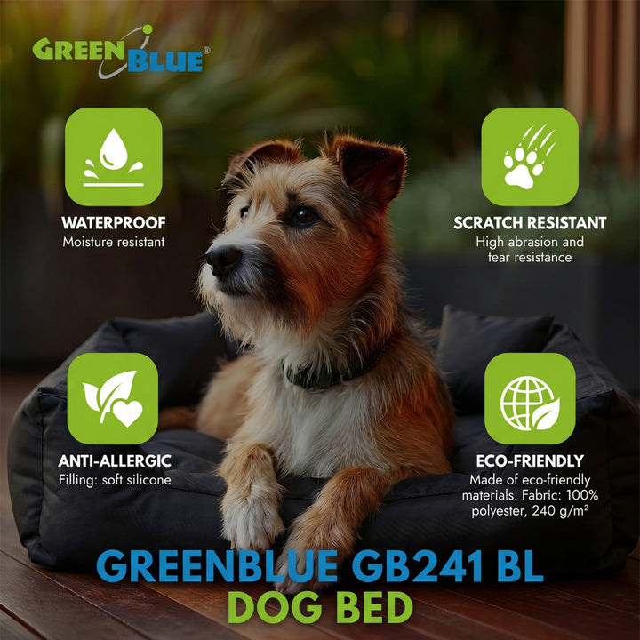 GreenBlue krevet, crni, pravokutni, vanjske dimenzije 75x65 cm, unutarnje dimenzije 60x50 cm GB241 BL