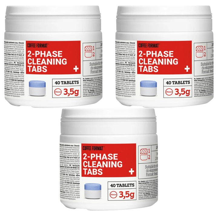 Tablete za čišćenje aparata za kavu, 2-fazne CLEANING TABS+ 40 x 3,5 g, format za kavu, 3 pakiranja