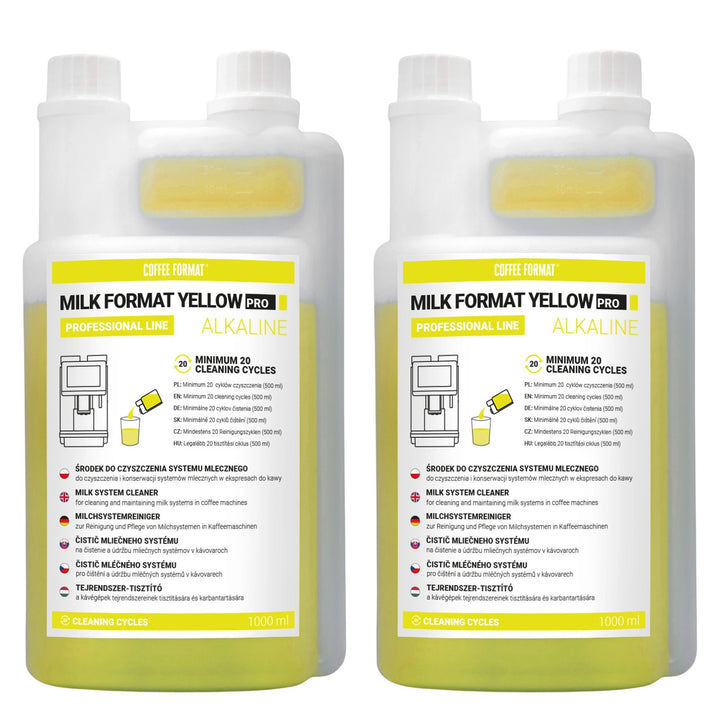 Čistač mliječnog sustava, 2 x 1 litra, Coffee Format MILK FORMAT YELLOW PRO