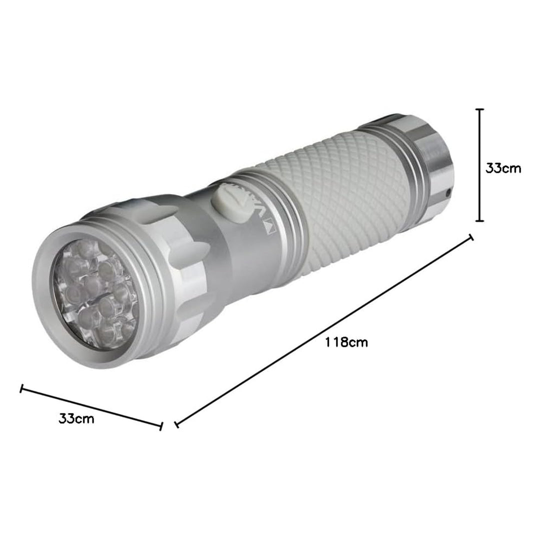 15638 aluminijska UV LED ručna svjetiljka, UV valna duljina 395–400 nm, Multi LED tehnologija + Varta baterije uključene