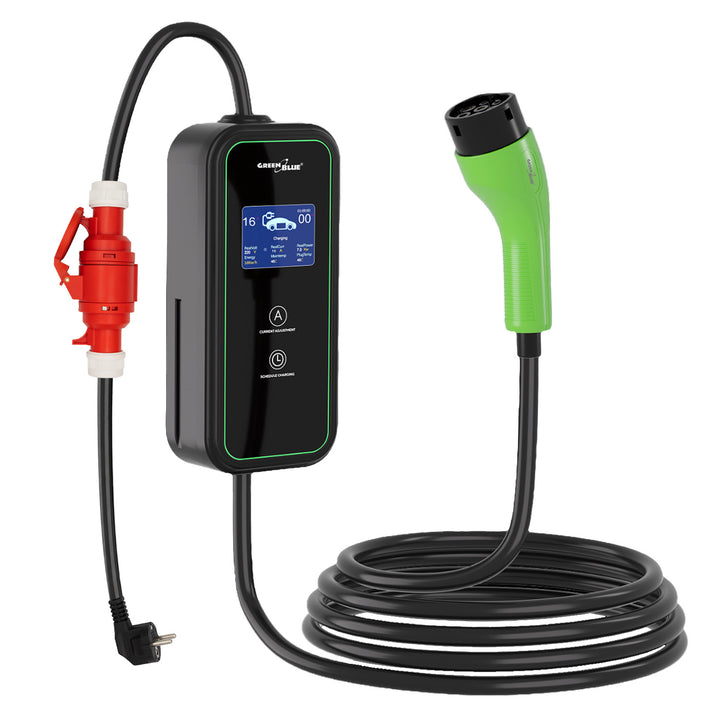 GreenBlue EV/PHEV punjač, prijenosni, Tip 2, duljina kabela 6,8 m, IP65, 11 kW, 220–380 V AC 50/60 Hz, 16 A, 3-fazni, GB1100