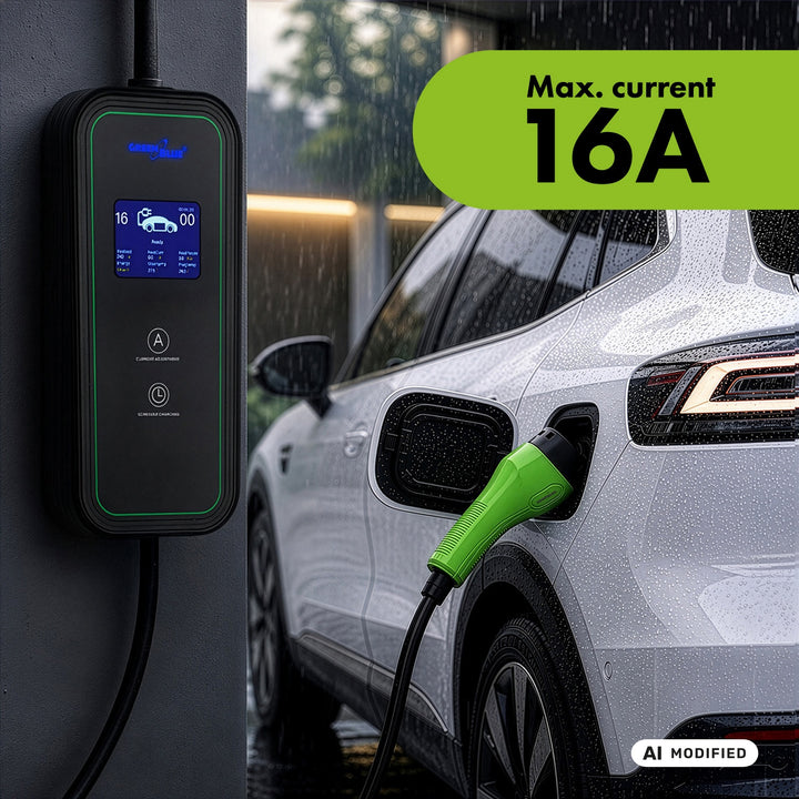 GreenBlue EV/PHEV punjač, prijenosni, Tip 2, duljina kabela 6,8 m, IP65, 11 kW, 220–380 V AC 50/60 Hz, 16 A, 3-fazni, GB1100