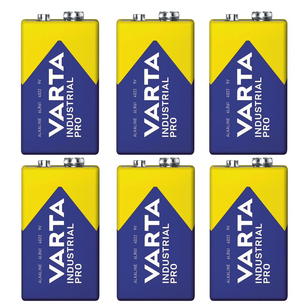 6x alkalnih baterija R9V R-9 6LR61 9V R-9 – Varta Industrial Pro