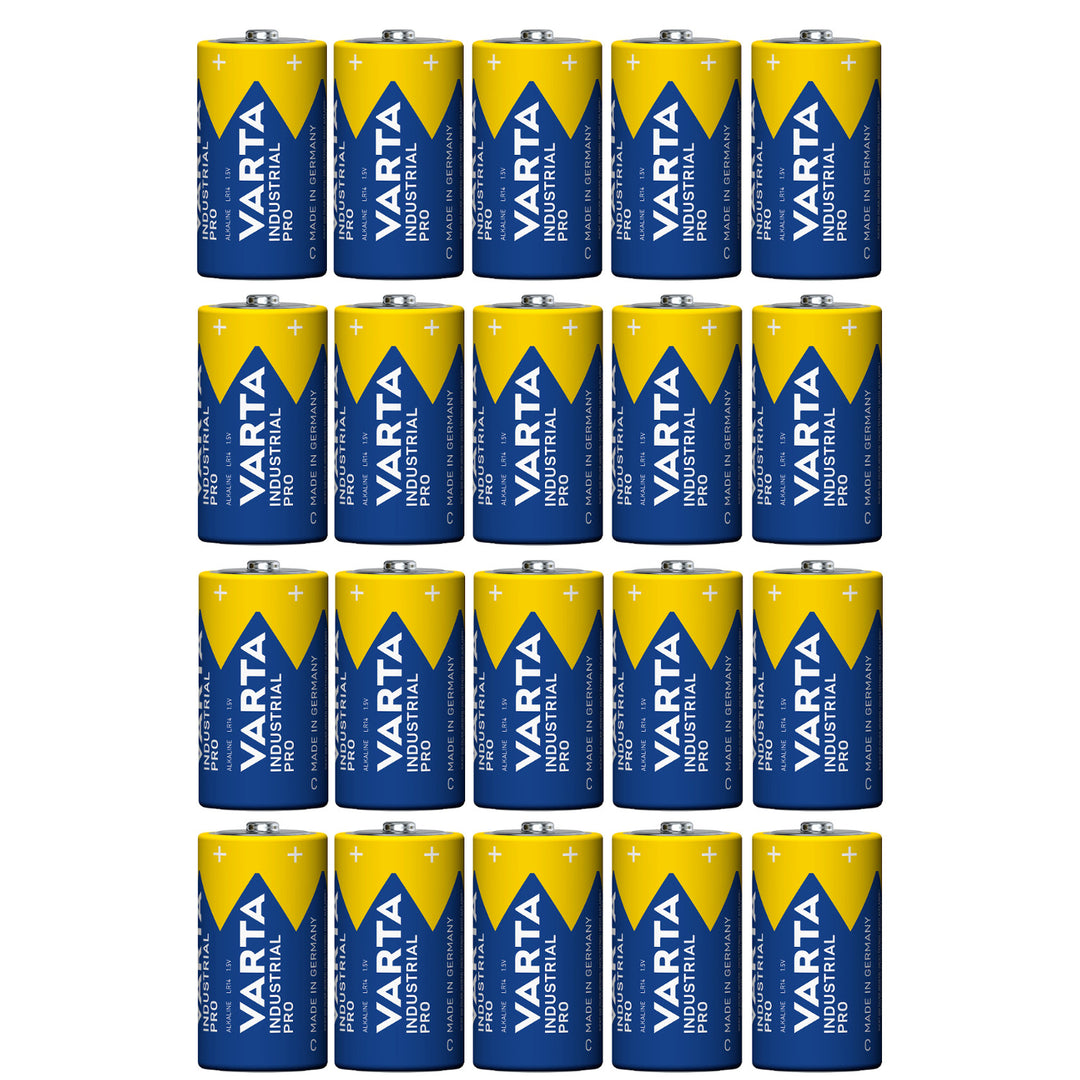 20x Varta Industrial Pro R-14 LR14 C 1,5 V alkalne baterije