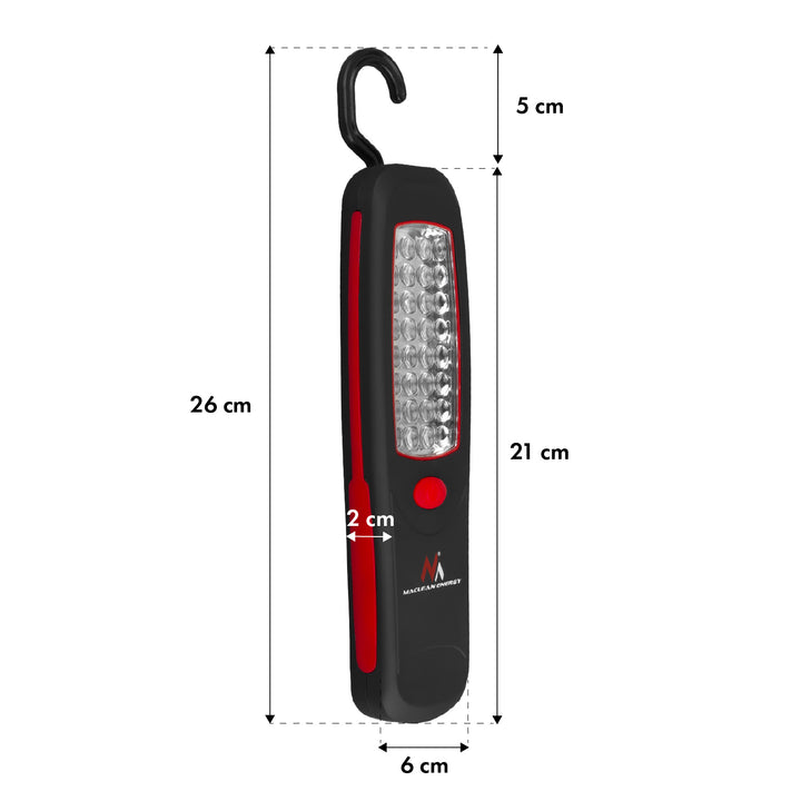 2x Maclean 24-LED radna lampa, magnet, kuka, MCE03 + 6x R-06/AA/LR06 1,5 V VARTA Longlife Power baterije