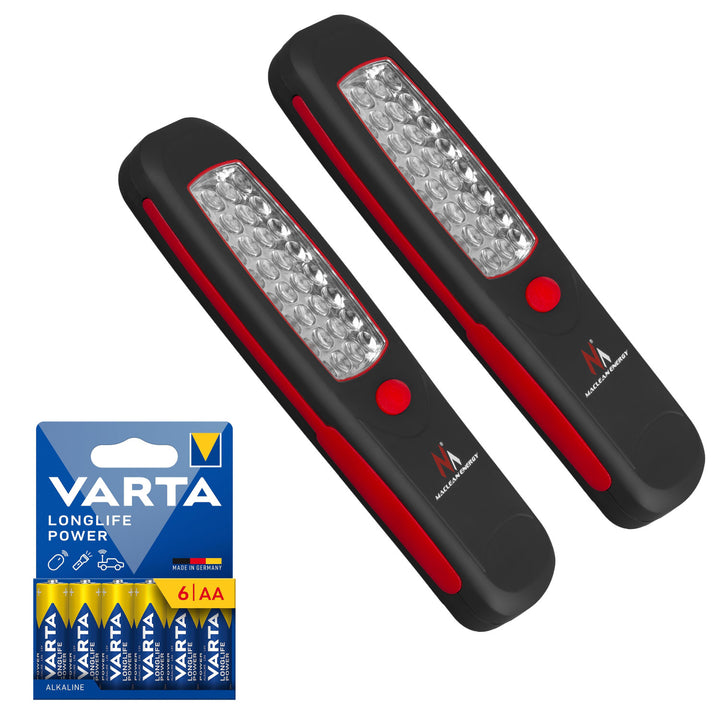 2x Maclean 24-LED radna lampa, magnet, kuka, MCE03 + 6x R-06/AA/LR06 1,5 V VARTA Longlife Power baterije