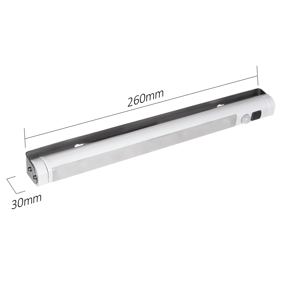 2x Maclean LED kuhinjska svjetiljka, ispod ormarića, 9 SMD dioda, na baterije, PIR senzor za uključivanje/isključivanje, MCE166 + 6x R-06/AA/LR06 1,5 V VARTA Longlife Power baterija