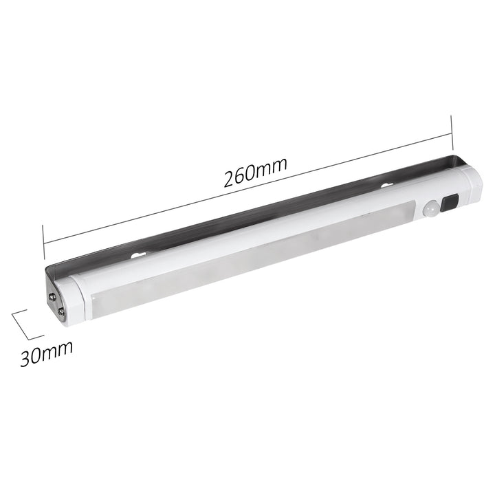 2x Maclean LED kuhinjska svjetiljka, ispod ormarića, 9 SMD dioda, na baterije, PIR senzor za uključivanje/isključivanje, MCE166 + 6x R-06/AA/LR06 1,5 V VARTA Longlife Power baterija