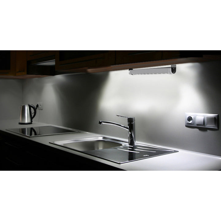 2x Maclean LED kuhinjska svjetiljka, ispod ormarića, 9 SMD dioda, na baterije, PIR senzor za uključivanje/isključivanje, MCE166 + 6x R-06/AA/LR06 1,5 V VARTA Longlife Power baterija