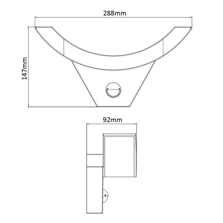 Maclean LED lampa s senzorom pokreta, PIR senzorom, bijela, 10 W, IP54, 800 lm, MCE290 W, 2 komada