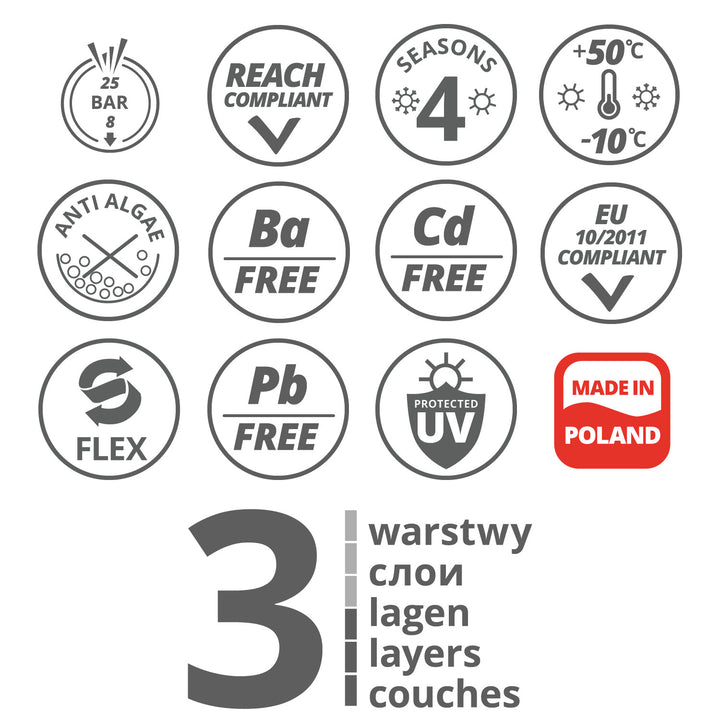 Vartco vrtna crijeva, 3-slojna, fleksibilna, promjer 1", duljina 20 m, Light Plus