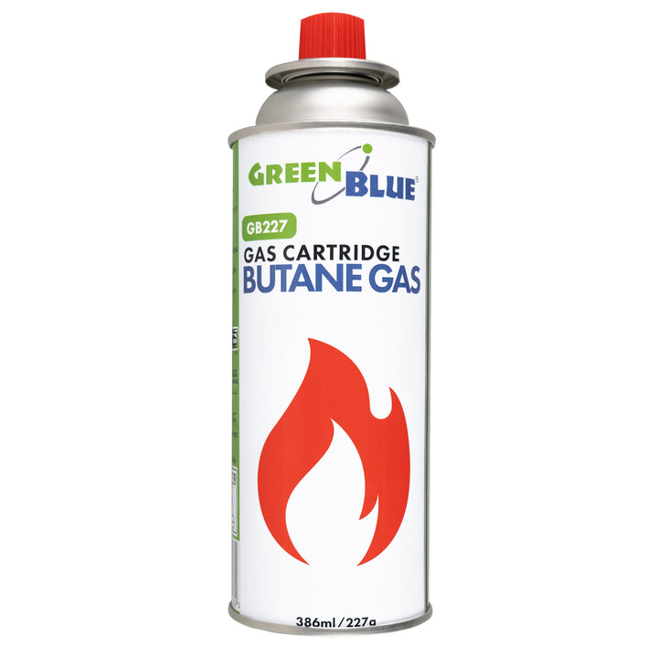 2 x 227 g GreenBlue plinskih patrona. Certifikat: Pi 0875, u skladu s EN 417, butan, radni raspon -10 °C do +40 °C, GB227