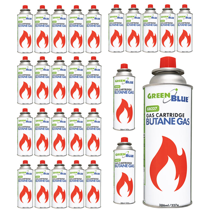28x GreenBlue plinski uložak 227 g. Certifikat: Pi 0875, u skladu s EN 417, butan, radni raspon -10 °C do +40 °C, GB227