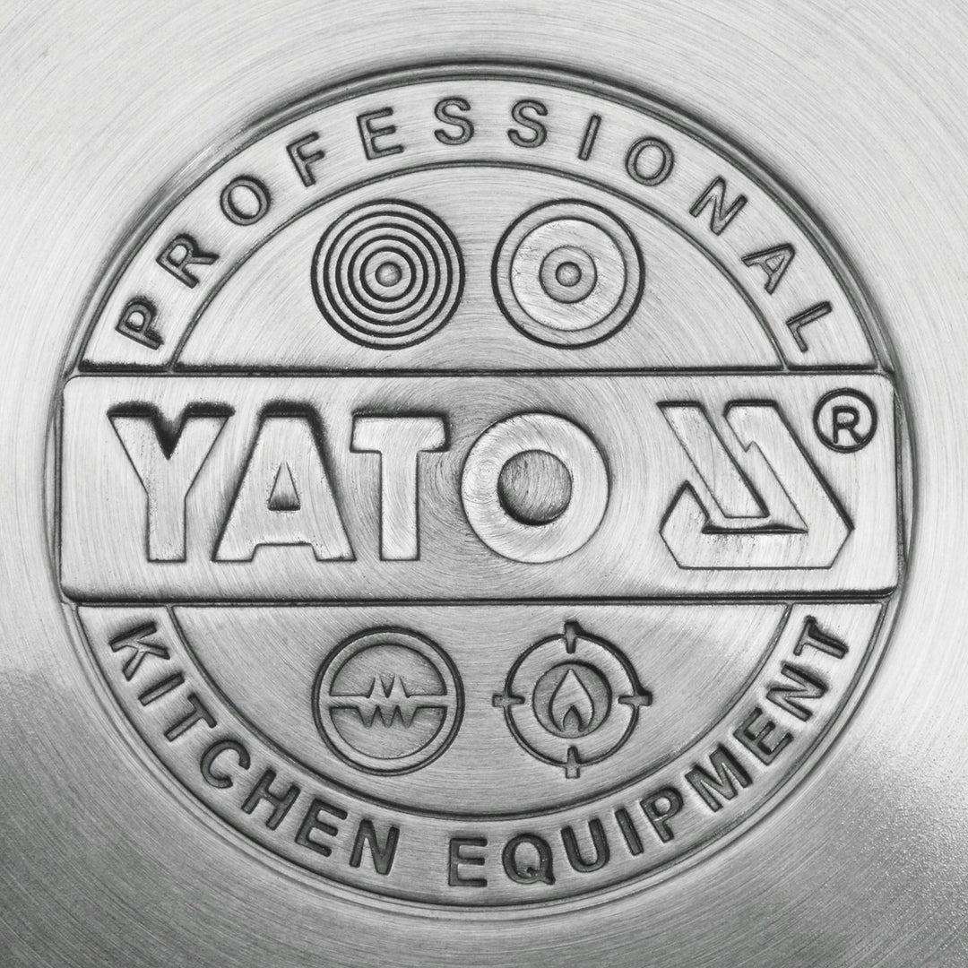 Yato Gastro profesionalna tava za catering, pogodna za sve vrste ploča za kuhanje, izrađena od nehrđajućeg čelika, promjer 20 cm, zapremina 1,3 l, sigurna za pranje u perilici posuđa, YG-00100