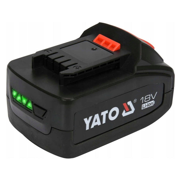 Yato bežična pištolj za mast, uključuje punjač i bateriju od 3 Ah, tlak od 620 bara, integrirano LED radno svjetlo, velika snaga i protok od 284 g/min, YT-07020
