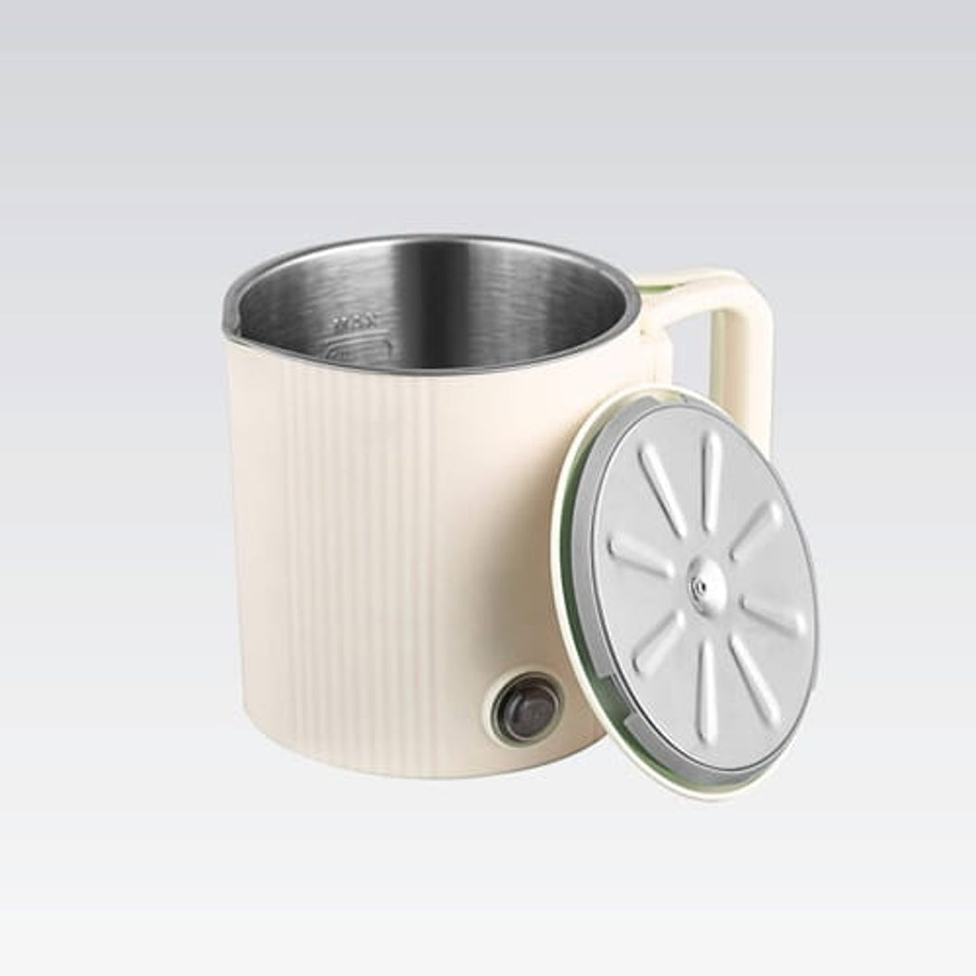 Maestro 2-u-1 električni čajnik / putni lonac, kapacitet 0,8 l, 600 W, sklopiva ručka, prekidač za odabir napona 110 V/230 V, bež, MR-009-BEIGE