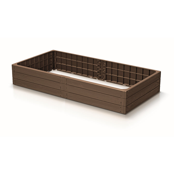 Prosperplast drvenasta bazna obruba za vrt, 149x75 cm, otporna na vremenske uvjete, modularni dizajn, smeđa, IBWR-7587U