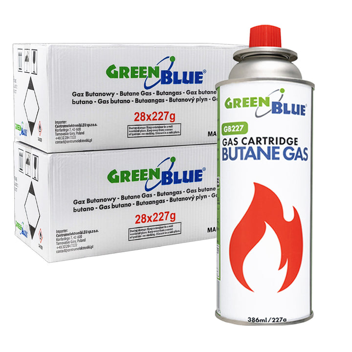 56x GreenBlue plinski uložak 227 g. Certifikat: Pi 0875, u skladu s EN417, butan, radni raspon -10 °C do +40 °C, GB227