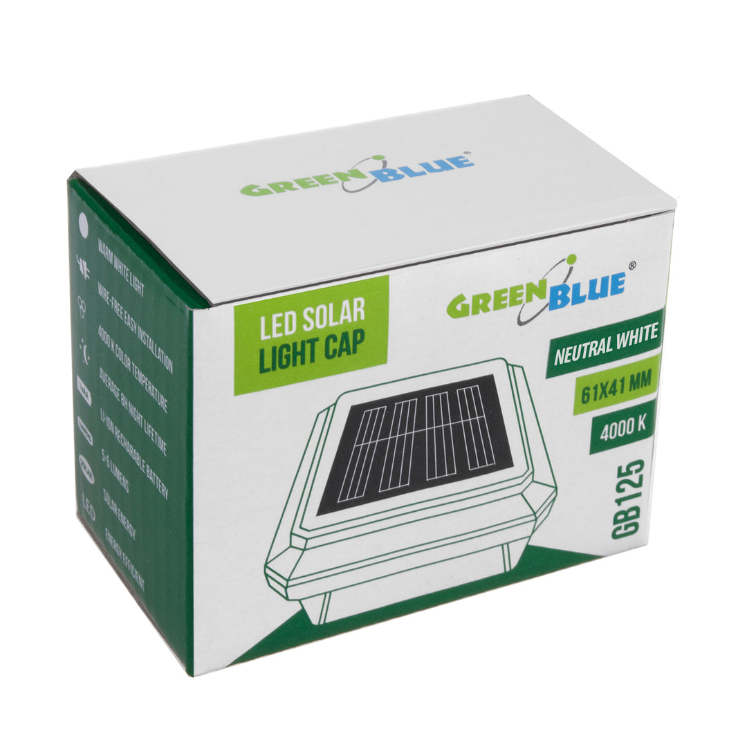 GreenBlue solarna LED svjetiljka za stup, 60x40 mm, krović u obliku omotnice, GB125, 2 komada