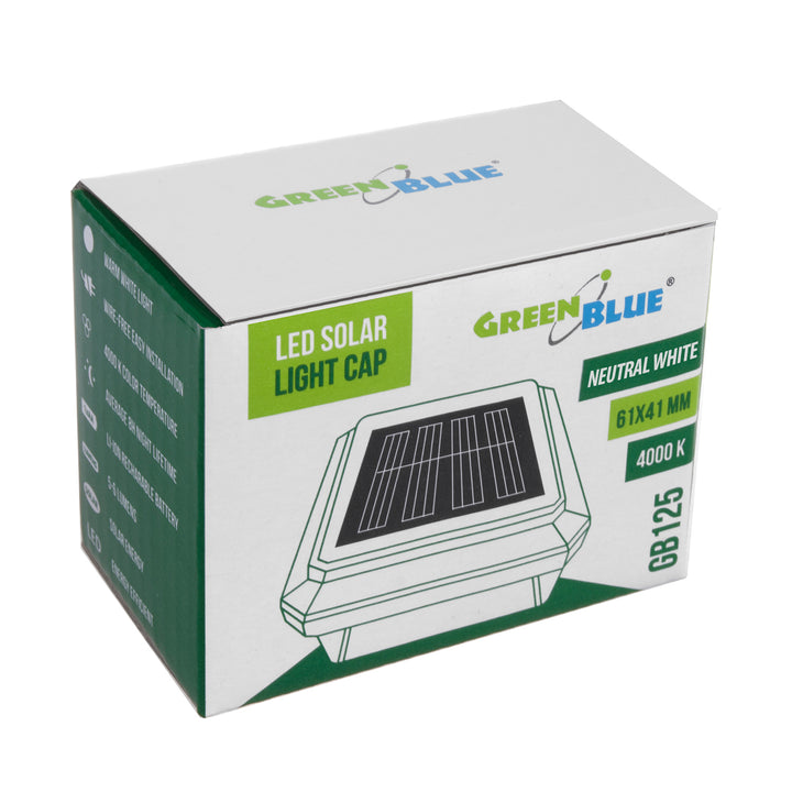 GreenBlue solarna LED svjetiljka za stup, 60x40 mm, krović u obliku omotnice, GB125, 2 komada