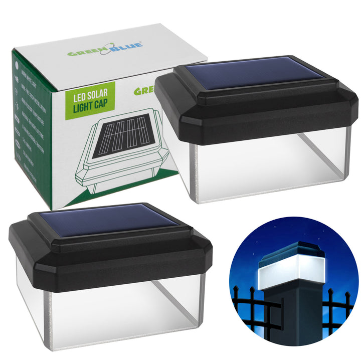 GreenBlue solarna LED svjetiljka za stup, 60x40 mm, krović u obliku omotnice, GB125, 2 komada