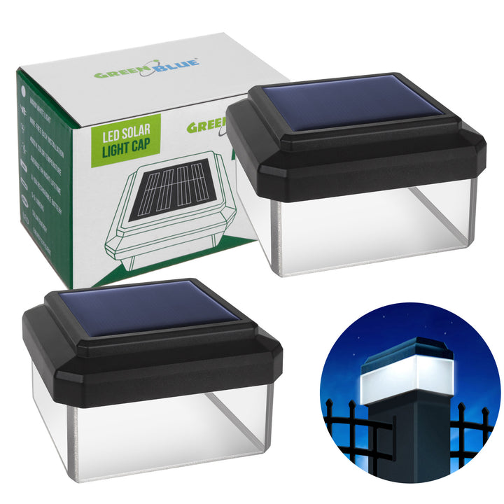 GreenBlue solarna LED svjetiljka za stup, 60x60 mm, krović u obliku omotnice, GB126, 2 komada