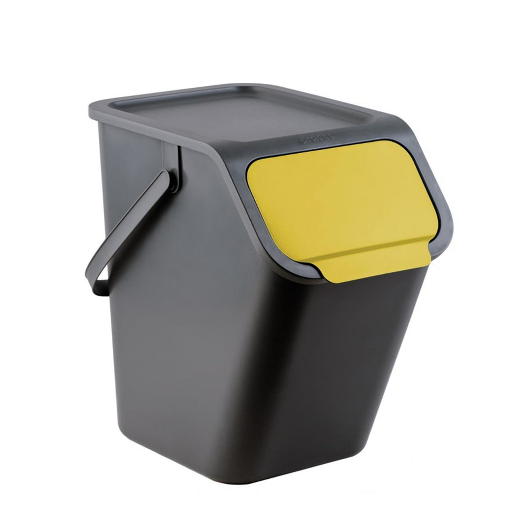 Set od 4 crne BINI kante (4 x 25 l) s crnim poklopcima; boje poklopaca: žuta, plava, zelena, smeđa + 5 ugljičnih filtara