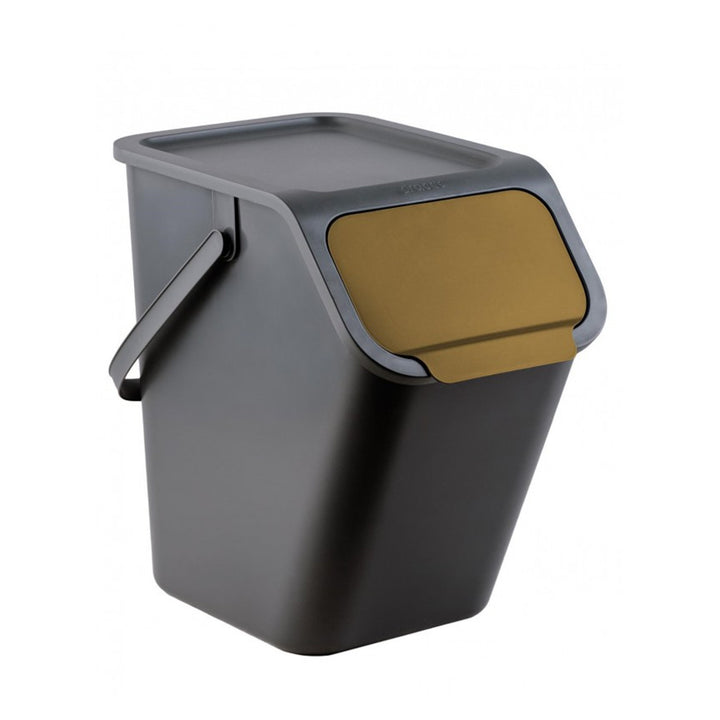 Set od 4 crne BINI kante (4 x 25 l) s crnim poklopcima; boje poklopaca: žuta, plava, zelena, smeđa + 5 ugljičnih filtara
