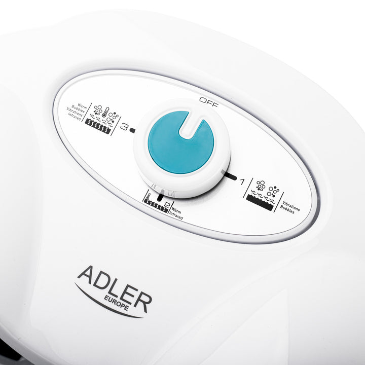 Adler masažer za stopala, masaža mjehurićima, vibracijama i toplinom, infracrvena, 4 valjka + 3 nastavka, AD 2167 bijela