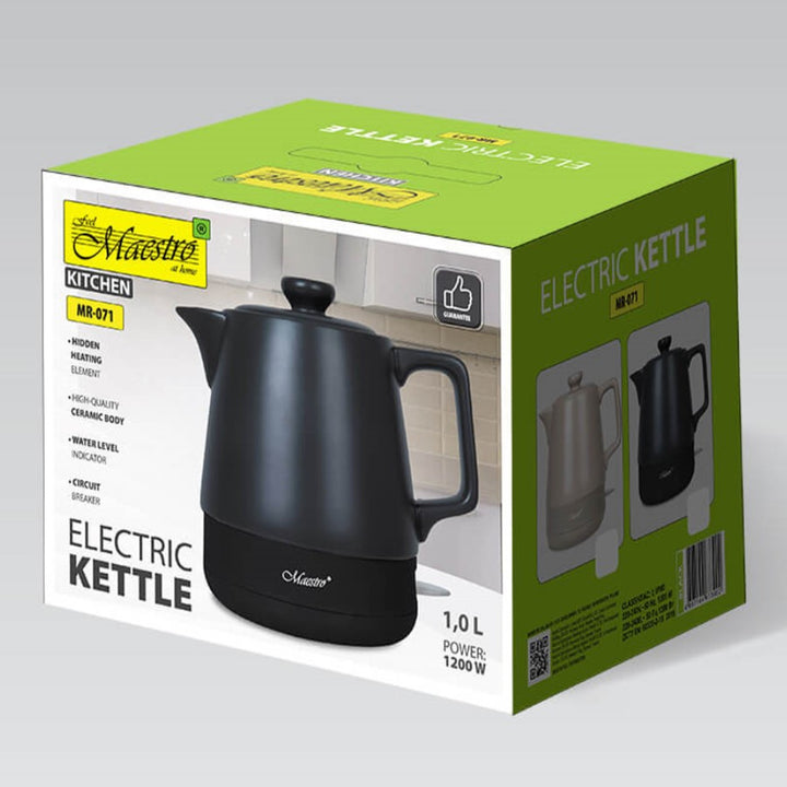 Keramički čajnik Maestro, zapremina 1 l, 1200 W, crna, MR-071