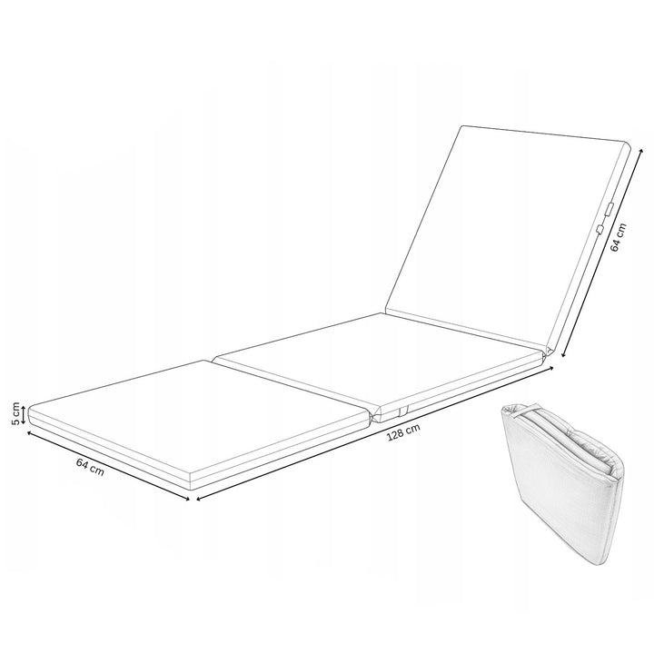 Daytona jastuk za ležaljku, sivi, tkanina Melange S-550, dimenzija 192x64 cm, pričvršćen elastičnom trakom, vodootporan, Melange S-23