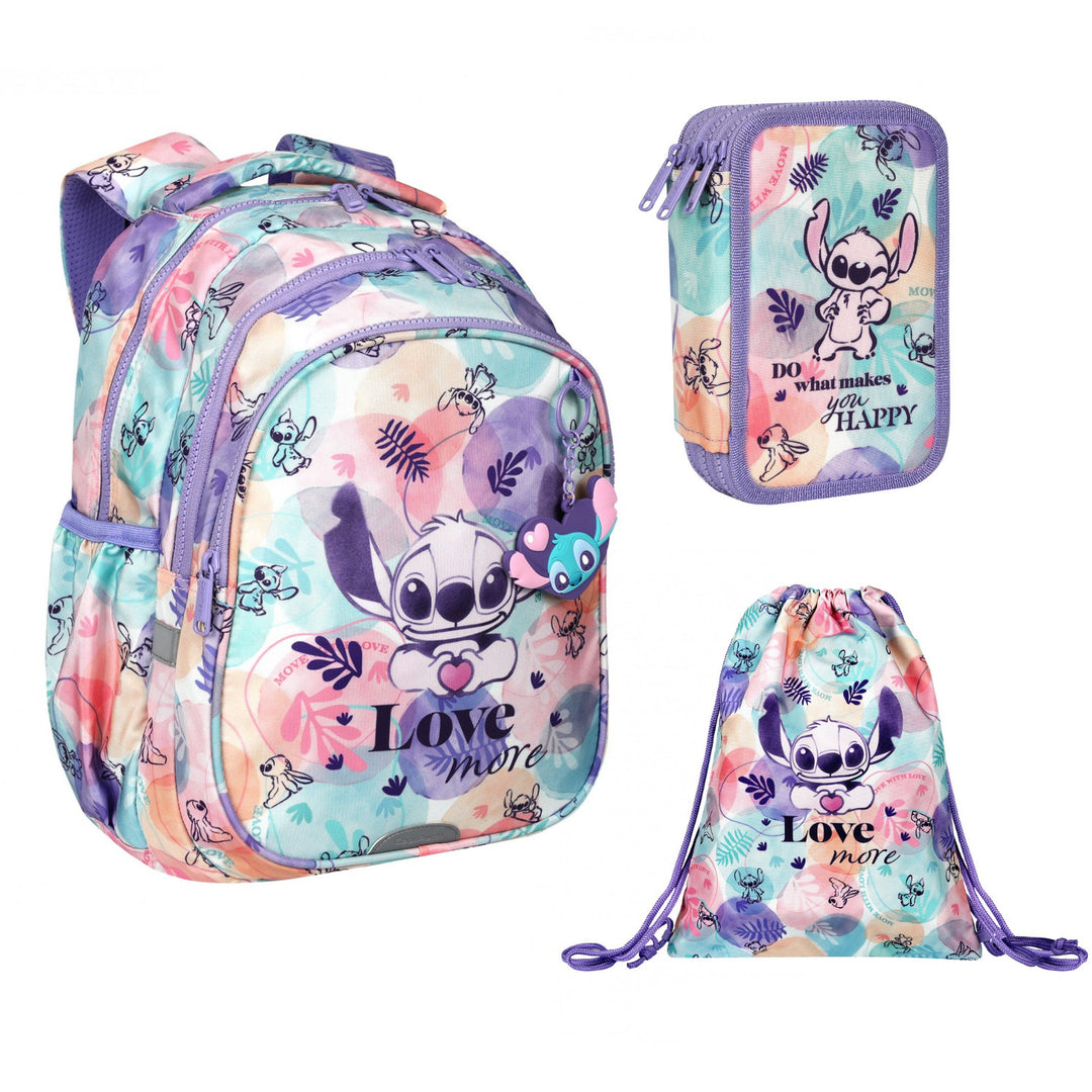 Stitch Coolpack školski set, Jerry ruksak s dvije komore (15"), Jumper 3 olovkaš i sportska vreća za cipele