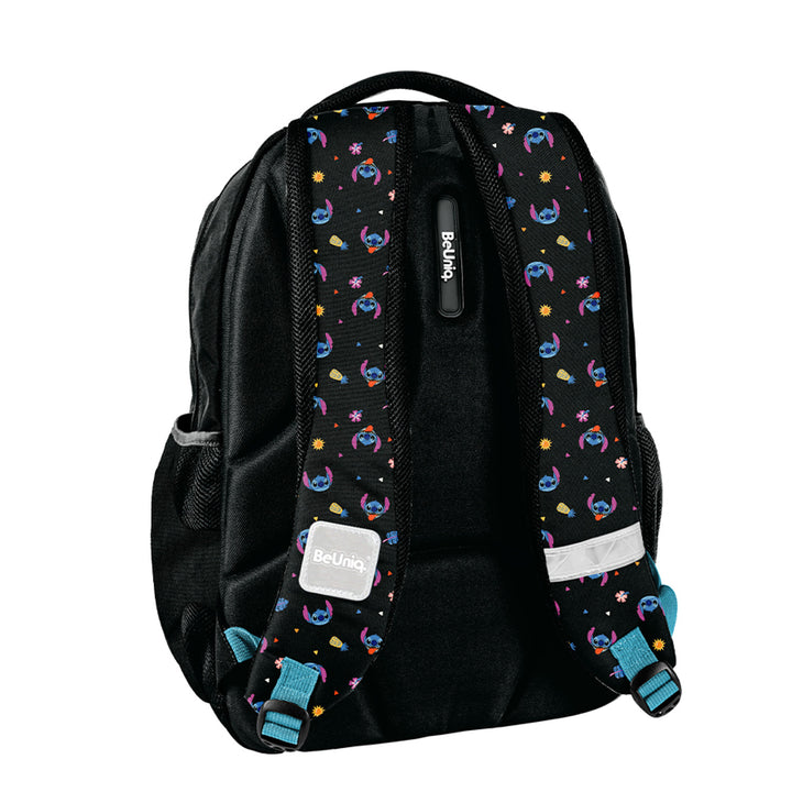 Set za školu Stitch Paso, ruksak s tri pretinca, navlaka za laptop i ojačanim dnom, futrola za olovke s elastičnim trakama za pribor, vrećica za cipele koja se može nositi na leđima, DS26MM