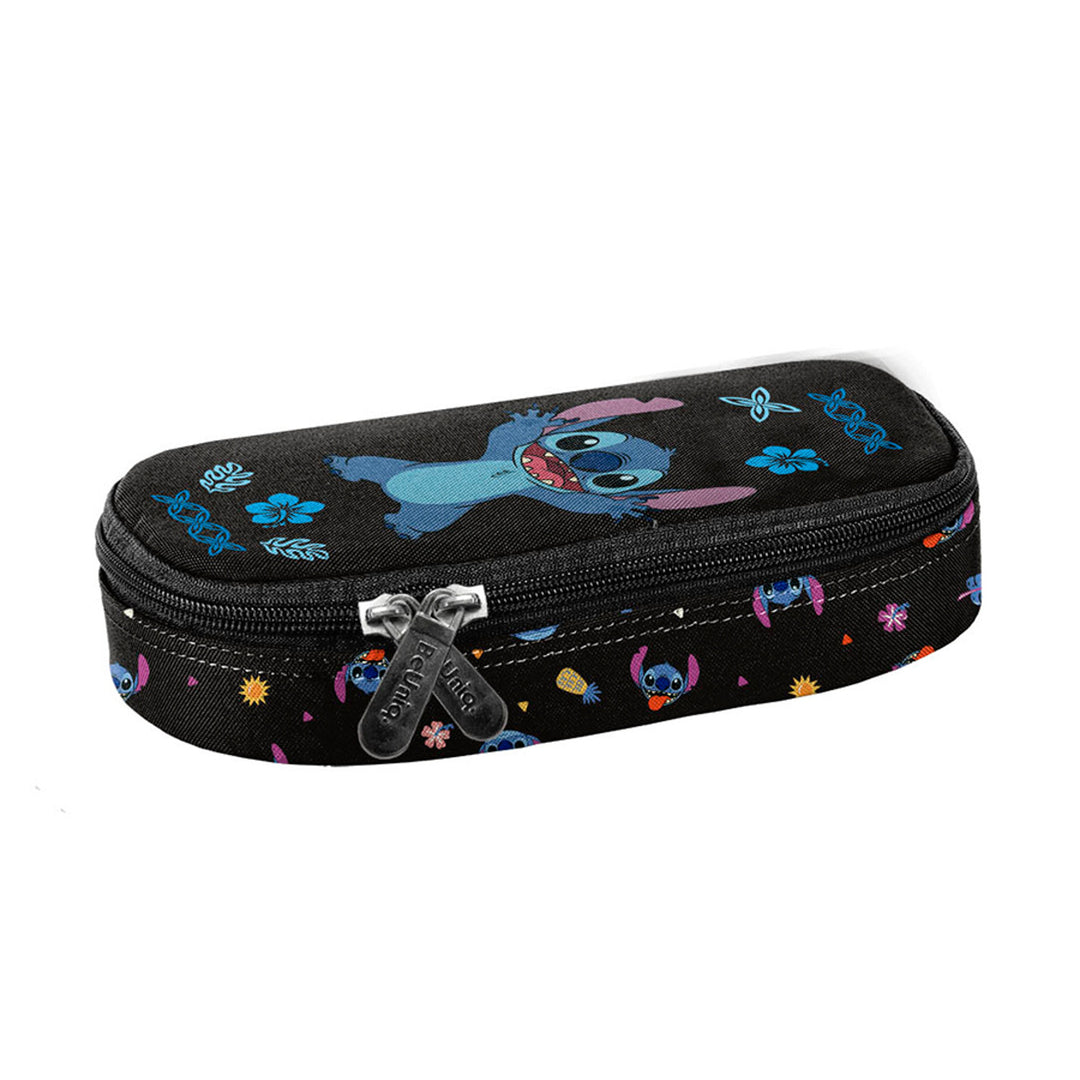 Set za školu Stitch Paso, ruksak s tri pretinca, navlaka za laptop i ojačanim dnom, futrola za olovke s elastičnim trakama za pribor, vrećica za cipele koja se može nositi na leđima, DS26MM