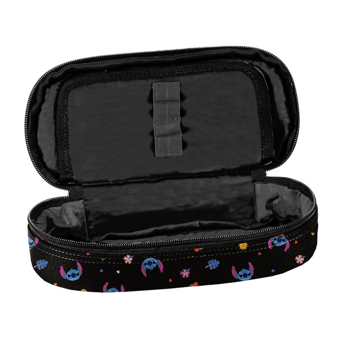 Set za školu Stitch Paso, ruksak s tri pretinca, navlaka za laptop i ojačanim dnom, futrola za olovke s elastičnim trakama za pribor, vrećica za cipele koja se može nositi na leđima, DS26MM