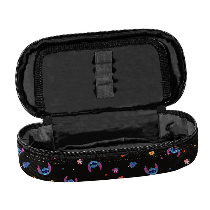 Set za školu Stitch Paso, ruksak s tri pretinca, navlaka za laptop i ojačanim dnom, futrola za olovke s elastičnim trakama za pribor, vrećica za cipele koja se može nositi na leđima, DS26MM