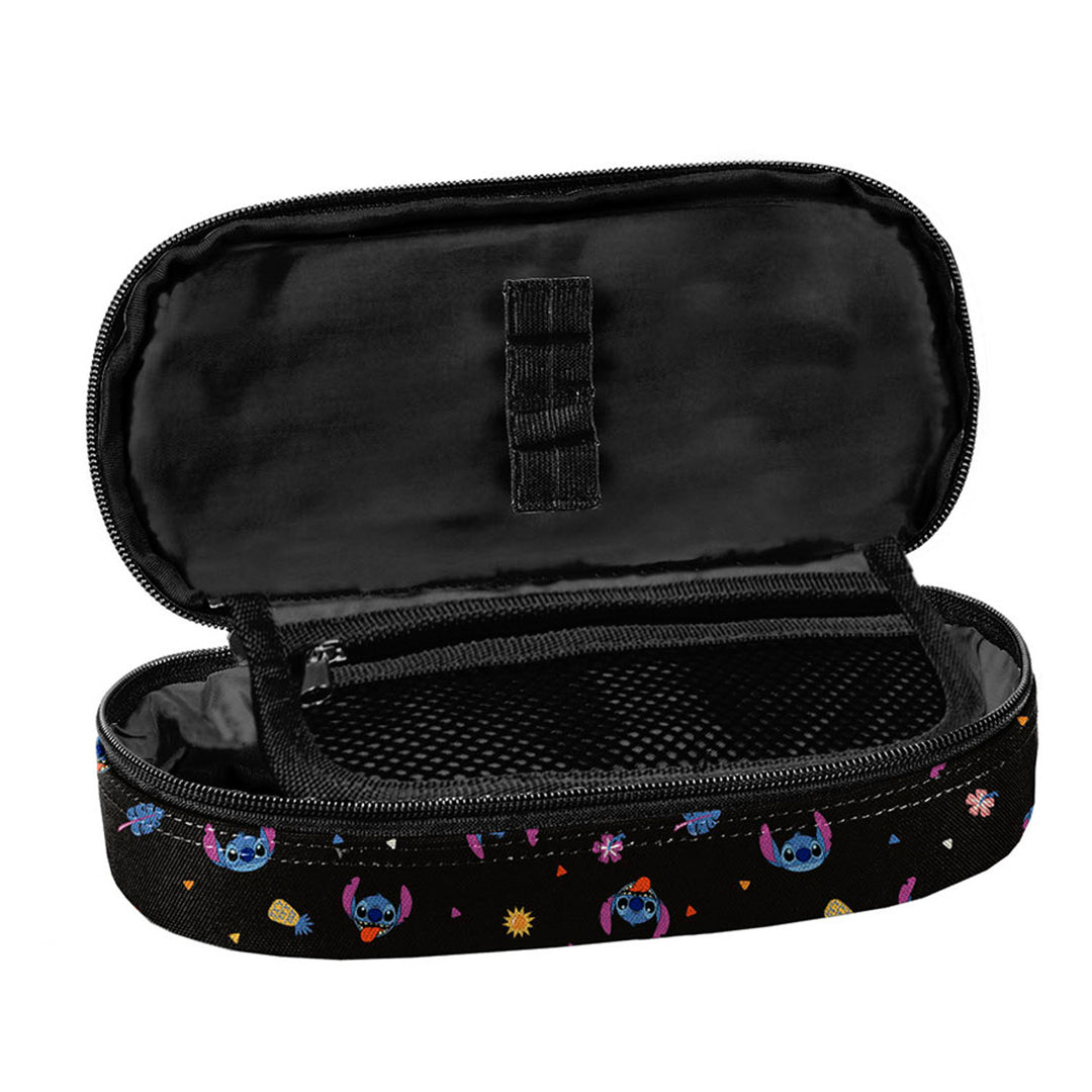 Set za školu Stitch Paso, ruksak s tri pretinca, navlaka za laptop i ojačanim dnom, futrola za olovke s elastičnim trakama za pribor, vrećica za cipele koja se može nositi na leđima, DS26MM
