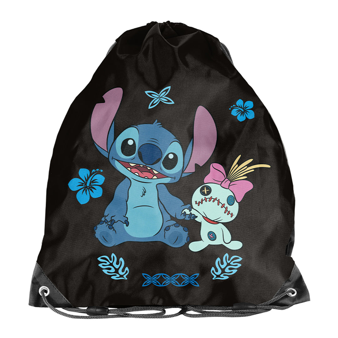 Set za školu Stitch Paso, ruksak s tri pretinca, navlaka za laptop i ojačanim dnom, futrola za olovke s elastičnim trakama za pribor, vrećica za cipele koja se može nositi na leđima, DS26MM