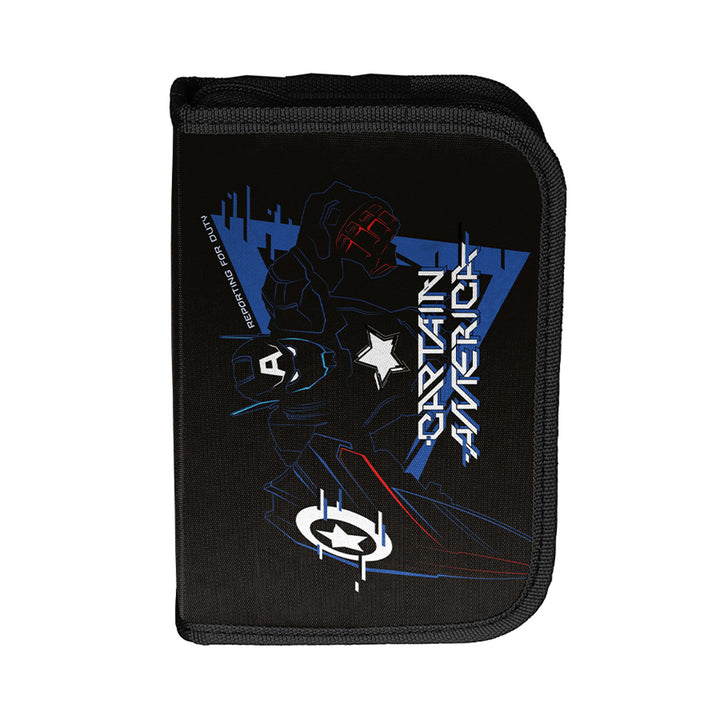 Školski set Captain America Paso, ruksak s dva pretinca, reflektirajući detalji i ojačani stražnji panel, olovkaš (prazan) s petljama za olovke, vrećica za cipele koja se može nositi na leđima, AV26KK