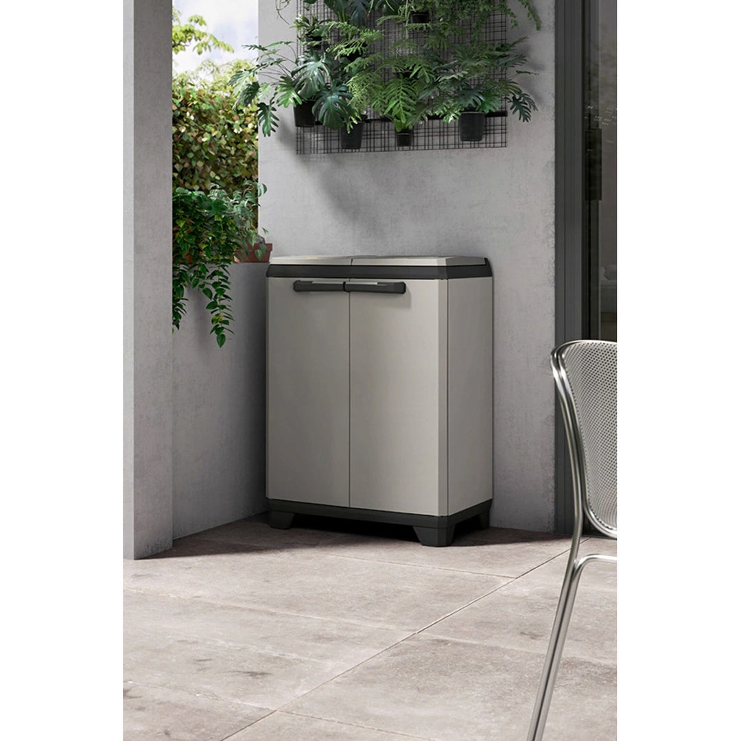 Keter Planet kanta za razdvajanje otpada, kapacitet 2x110 l, siva, 68x39x92 cm, 246640