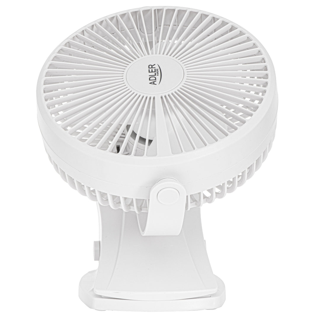 Stolni ventilator s kopčom, punjiv, 15,5 cm, rotacija 360°, USB-C, Adler