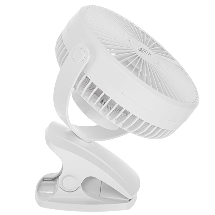 Stolni ventilator s kopčom, punjiv, 15,5 cm, rotacija 360°, USB-C, Adler