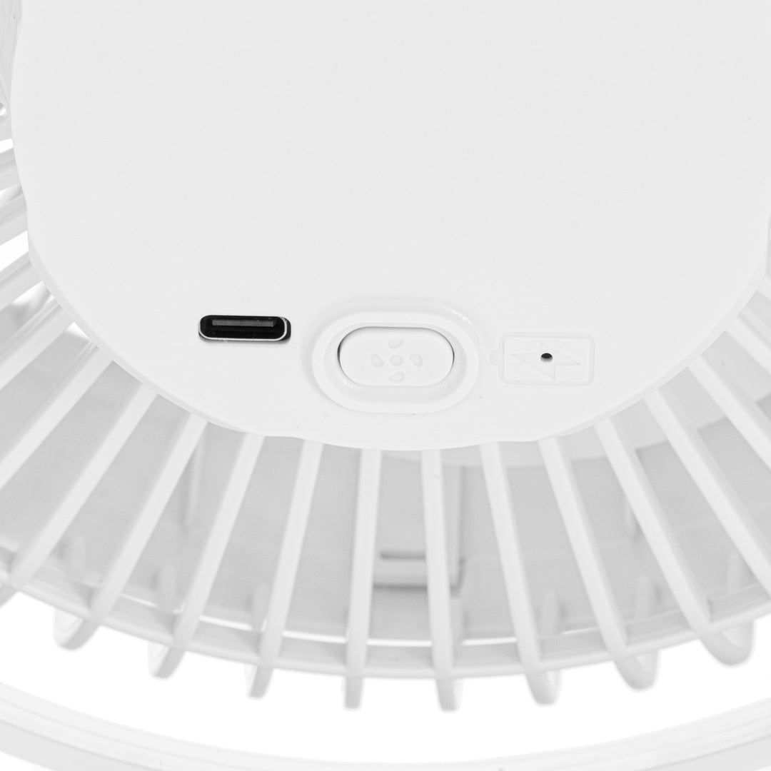 Stolni ventilator s kopčom, punjiv, 15,5 cm, rotacija 360°, USB-C, Adler
