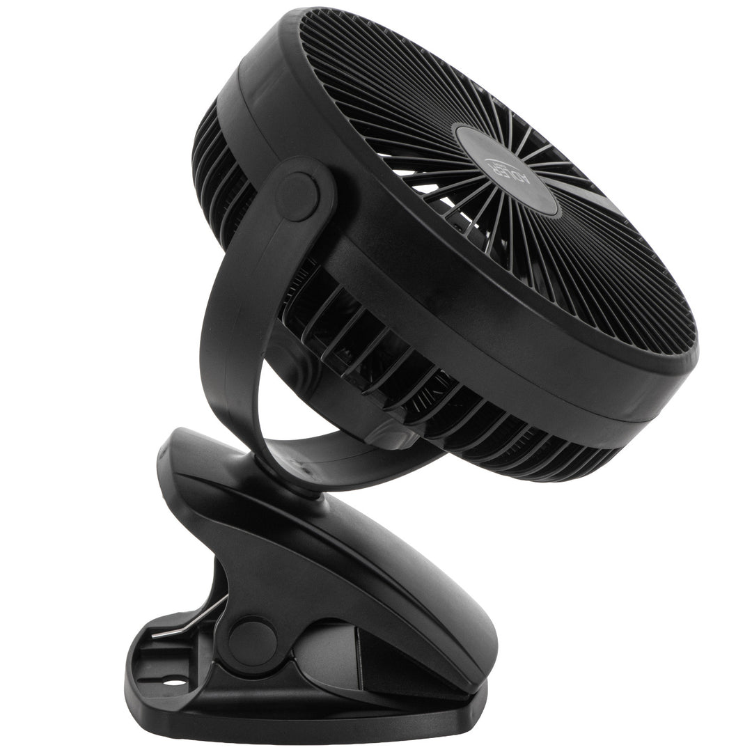 Stolni ventilator s kopčom, punjiv, 15,5 cm, rotacija 360°, USB-C, Adler