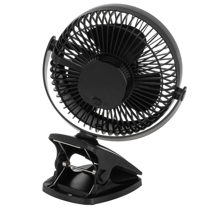 Stolni ventilator s kopčom, punjiv, 15,5 cm, rotacija 360°, USB-C, Adler