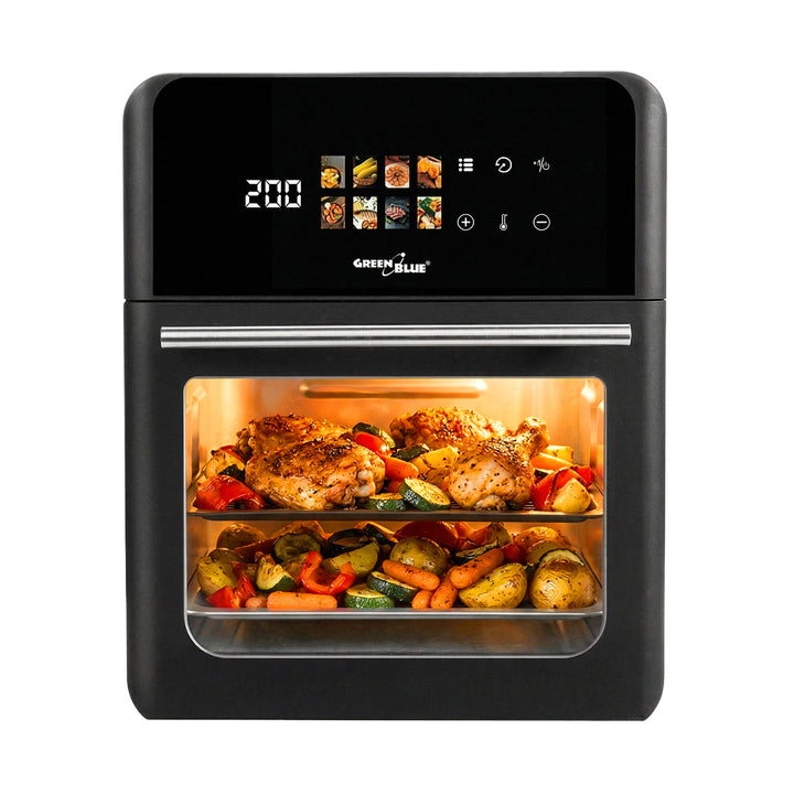 GreenBlue AIR FRYER friteza na zrak bez ulja, 1800 W, kapacitet 10 litara, 8 programa, dodaci, tajmer, GB950 + kuhinjski termometar/sonda, GreenBlue GB178